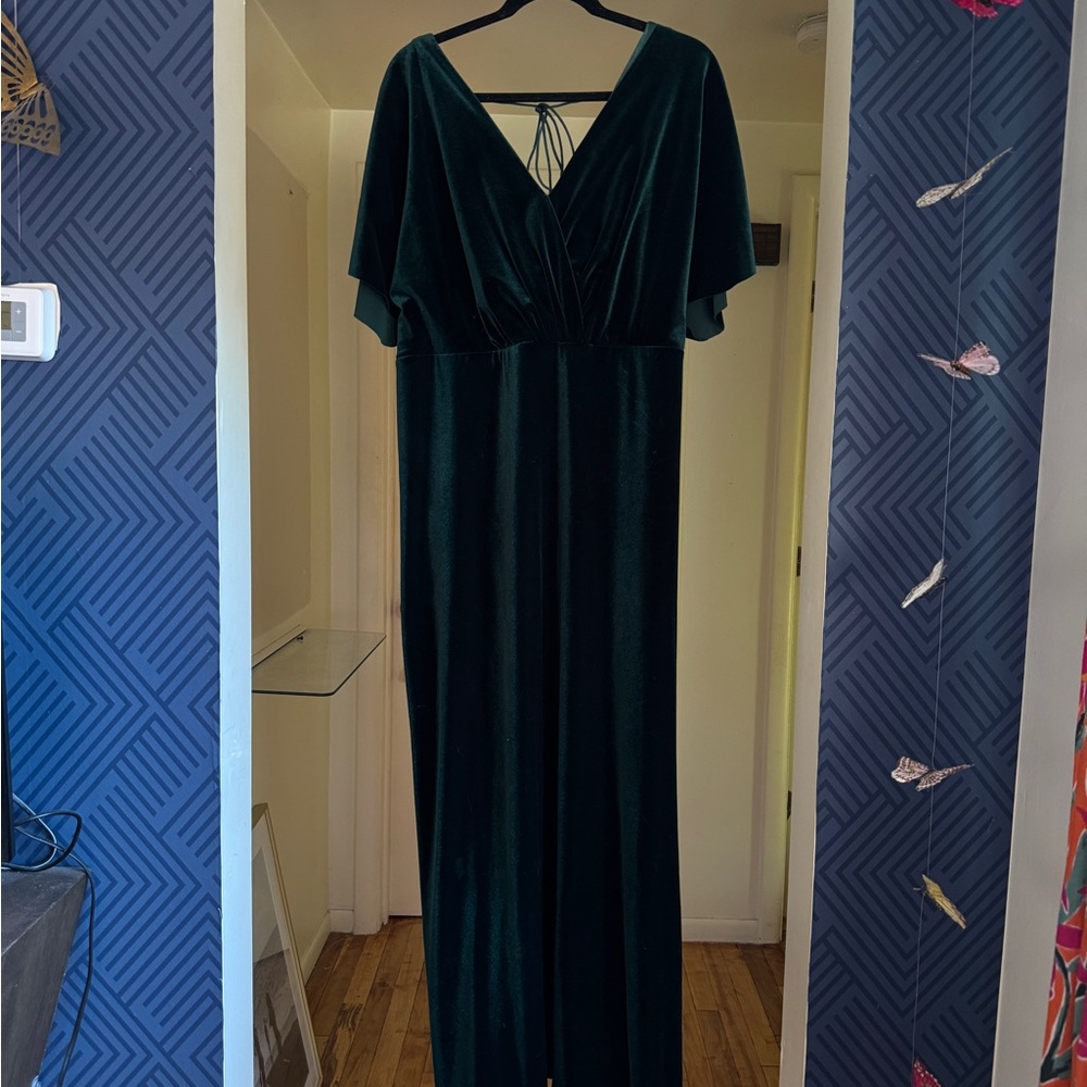 Jenny Yoo Emerald Green Velvet Bridesmaids Dress